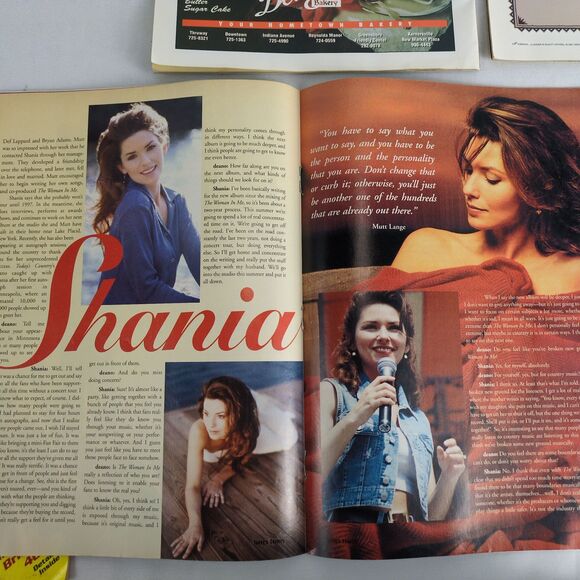 Vtg 90s Set of 5 TODAY'S COUNTRY Magazines 104 WTQR Music Shania Reba Autograph - Picture 5 of 8